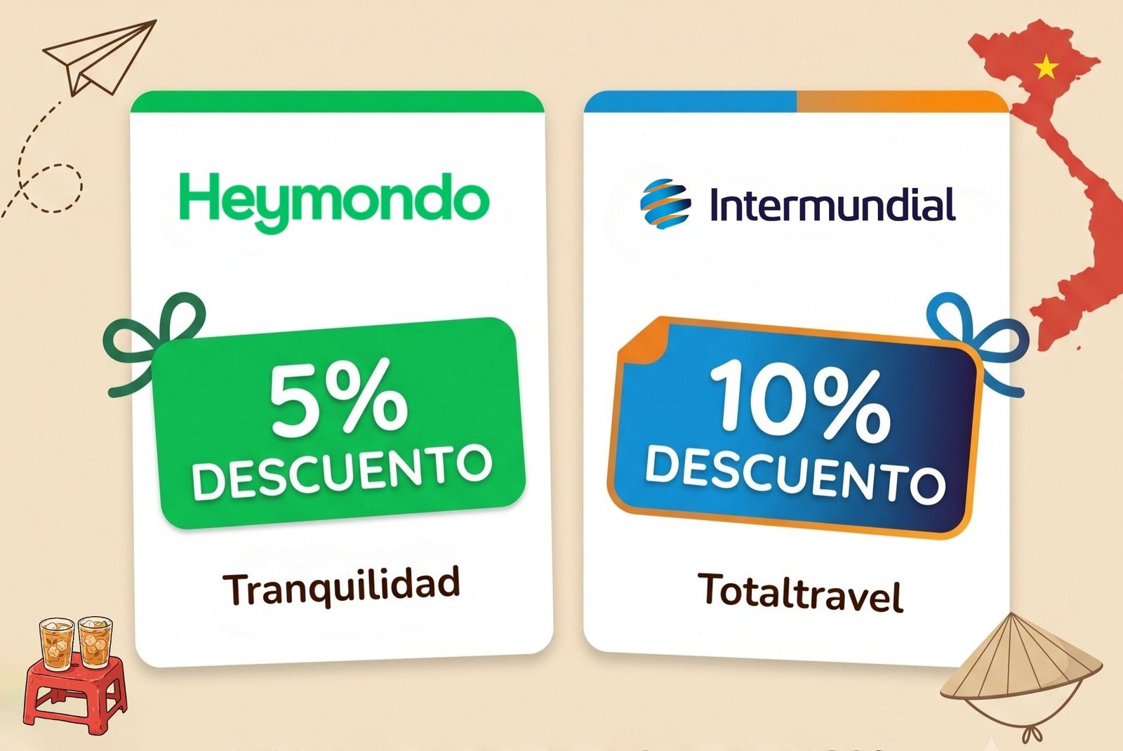 Descuentos en seguro de viaje para Vietnam con Heymondo e Intermundial